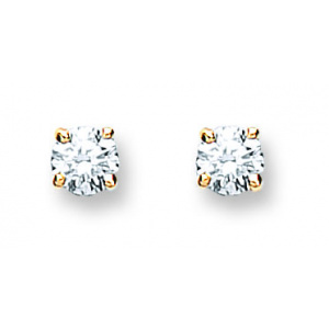 18ct Yellow Gold 0.25ct Claw Set Diamond Stud Earrings